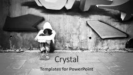  Presentation with scenery - Amazing slides having hip hop black culture - suffering young girl on urban backdrop and a light gray colored foreground