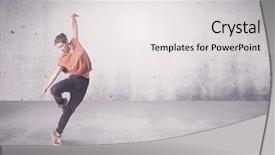  Presentation with hip - Slide set enhanced with hip hop dancer dancing contemporary background and a white colored foreground