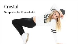  Presentation with hip hop dancing - Colorful PPT theme enhanced with hip hop dancer dancing isolated backdrop and a white colored foreground