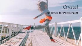  Presentation with hip hop dancing - Cool new theme with hip-hop-dancer-in-fashion backdrop and a light blue colored foreground