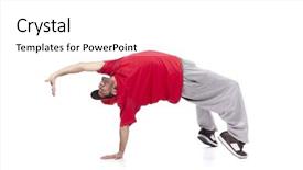  Presentation with hip hop - Slide set featuring hip hop dancer performing move background and a white colored foreground