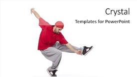  Presentation with hip hop - Slide deck featuring hip hop dancer performing move background and a white colored foreground