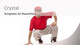  Presentation with movements - PPT theme enhanced with hip hop dancer showing some movements some motion blur background and a white colored foreground
