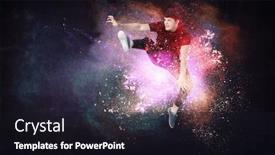  Presentation with movements - Presentation theme with hip-hop-dancer-showing background and a wine colored foreground