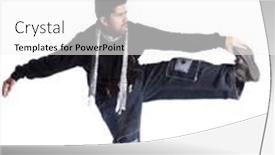  Presentation with movements - PPT layouts enhanced with hip hop dancer showing some movements some motion blur background and a white colored foreground