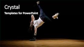  Presentation with hip hop dancing - PPT layouts featuring hip hop girl in dance background and a  colored foreground