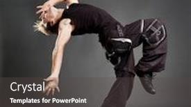  Presentation with hip hop - Beautiful PPT theme featuring hip-hop guy showing cool motion against dark background backdrop and a dark gray colored foreground