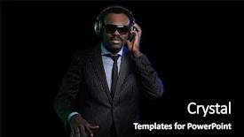 Presentation with club - PPT theme having hip hop rap - black dj in a club background and a black colored foreground