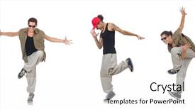  Presentation with hip hop dancing - Audience pleasing slide deck consisting of hip hop rap - man dancing isolated backdrop and a white colored foreground