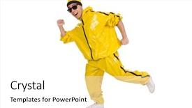  Presentation with performer - Cool new PPT theme with hip hop rap - young performer isolated backdrop and a  colored foreground