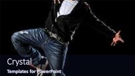  Presentation with spotlight - Slides enhanced with hip hop style dancer with hood over a dark background with spotlight background and a wine colored foreground