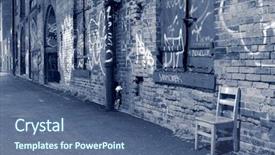  Presentation with graffiti - Presentation design featuring hip hop urban gangs - brooklyn and a wall background and a ocean colored foreground