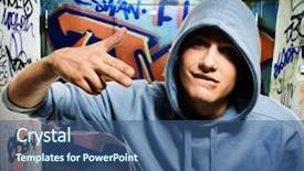  Presentation with hooligan - Slides consisting of hip hop urban gangs - cool looking hooligan background and a ocean colored foreground