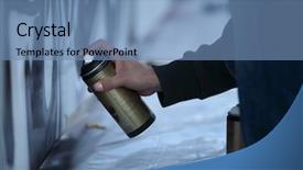  Presentation with graffiti - Slides featuring hip hop urban gangs - graffiti artist hands with paint background and a teal colored foreground