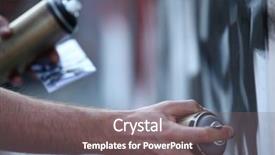  Presentation with graffiti - PPT theme enhanced with hip hop urban gangs - graffiti artist hands with paint background and a gray colored foreground