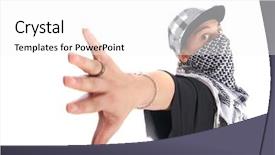  Presentation with gangster - Presentation having hip hop urban gangs - young gangster leaning background and a white colored foreground