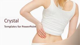  Presentation with back pain - Beautiful slides featuring hip pain - woman standing while massaging her backdrop and a sky blue colored foreground
