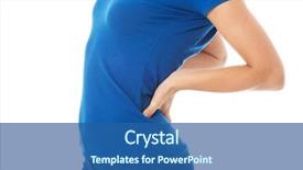  Presentation with worship woman - Amazing slides having hip pain - young casual woman is having backdrop and a ocean colored foreground