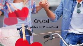  Presentation with hip - Presentation theme having hip young couple going background and a seafoam green colored foreground