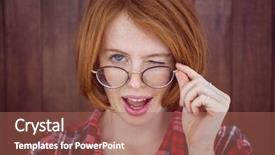  Presentation with camera - Beautiful PPT layouts featuring hipaa - beautiful hipster woman winking backdrop and a coral colored foreground