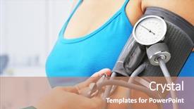  Presentation with blood pressure - Cool new presentation with hipertension - checking blood pressure of female backdrop and a coral colored foreground