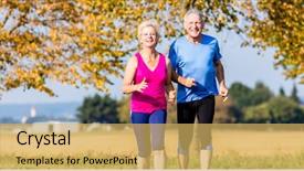  Presentation with training aspire man running - Colorful slide deck enhanced with hipertension - senior woman and man running backdrop and a yellow colored foreground