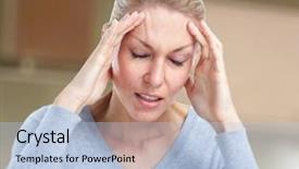  Presentation with migraine - PPT theme having hipertension - woman having migraine headache stress background and a light blue colored foreground