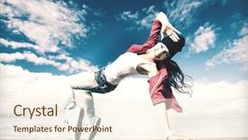  Presentation with movement - Amazing slide set having hiphop dance - sport dancing and urban culture backdrop and a cream colored foreground