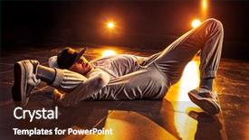  Presentation with break dance - Audience pleasing PPT layouts consisting of hiphop dance - young man break dancing backdrop and a tawny brown colored foreground