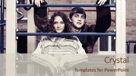  Presentation with hippie - PPT layouts with hippie couple on the children background and a lemonade colored foreground