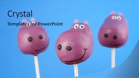  Presentation with cake - Audience pleasing presentation theme consisting of hippo cake pops backdrop and a light blue colored foreground