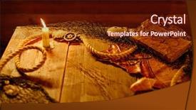  Presentation with sea - Amazing slide set having hippocampus - sea concept on a wooden backdrop and a wine colored foreground