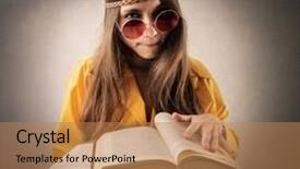  Presentation with student - Colorful presentation theme enhanced with teens now - hippy student backdrop and a coral colored foreground