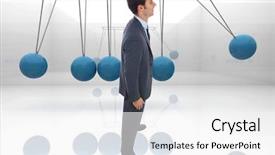  Presentation with newton cradle - Slide set consisting of hips against blue newtons cradle background and a white colored foreground