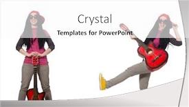  Presentation with golf player playing - Slides consisting of hipste guitar player isolated on white background and a white colored foreground