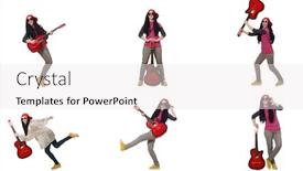  Presentation with golf player playing - Slides enhanced with hipste guitar player isolated on white background and a white colored foreground