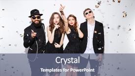  Presentation with group of three young girl - Presentation theme consisting of hipster - group of attractive young friends background and a gray colored foreground