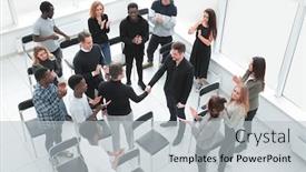  Presentation with planning - Presentation design consisting of hipster-business-teamwork-brainstorming-planning background and a light gray colored foreground