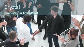  Presentation with planning - Slide deck consisting of hipster-business-teamwork-brainstorming-planning background and a ocean colored foreground