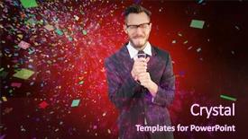  Presentation with speech and language impairment - Beautiful PPT theme featuring hipster businessman giving a speech backdrop and a tawny brown colored foreground