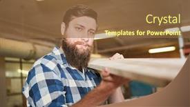  Presentation with carpenter - Beautiful slide set featuring hipster-carpenter-with-beard backdrop and a tawny brown colored foreground