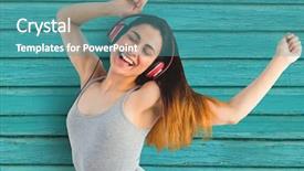  Presentation with cultural music - Colorful PPT theme enhanced with hipster dancing with the musice backdrop and a  colored foreground