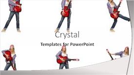  Presentation with hipster girl playing tetris game - Colorful PPT theme enhanced with loc - hipster guitar player isolated backdrop and a white colored foreground