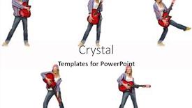  Presentation with hipster girl playing tetris game - Amazing presentation design having hipster guitar player isolated on white backdrop and a white colored foreground