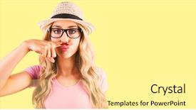  Presentation with yellow - Audience pleasing slide set consisting of simple tem - beautiful hipster having a fake backdrop and a white colored foreground