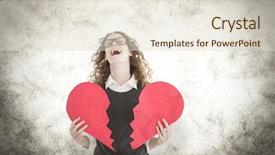  Presentation with broken heart - Cool new PPT theme with hipster holding a broken heart backdrop and a  colored foreground