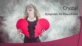  Presentation with broken heart - Cool new PPT layouts with hipster holding a broken heart backdrop and a  colored foreground