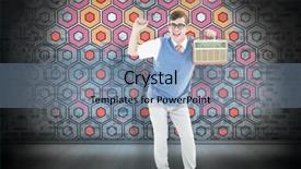  Presentation with retro radio - Beautiful slide deck featuring simple dancing - geeky hipster listening to retro backdrop and a seafoam green colored foreground