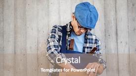  Presentation with lifestyle - Theme with hipster man looking for something background and a  colored foreground