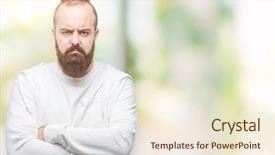  Presentation with 3 d man person - Slides consisting of hipster man wearing sport cloth background and a  colored foreground